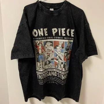 원피스 그래픽 티셔츠 L 사이즈 다크 그레이