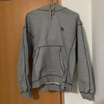 ANTIMID 후드 부착 그레이 후드티 S 사이즈