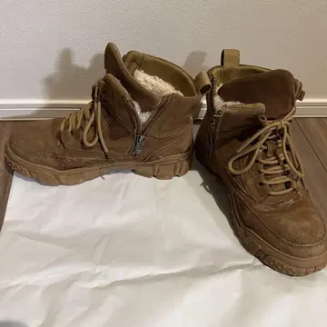 F 스웨이드 퍼 부착 하이컷 부츠 270