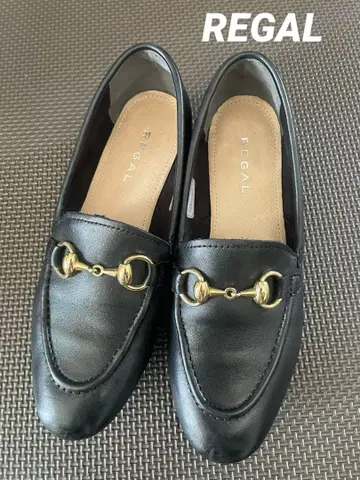 REGAL 블랙 로퍼 골드 금장 장식 22.5size