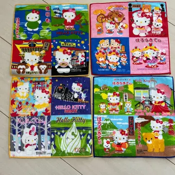 지역 한정판! Hello Kitty 타월 4개 세트 희귀! 레어!