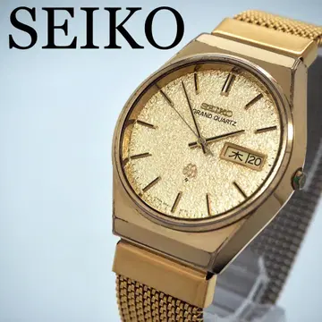 724 가동 SEIKO 시계 그랜드 쿼츠 골드 남성용 빈티지