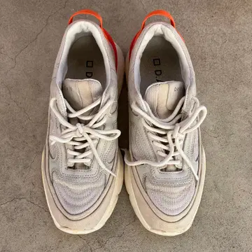 D.A.T.E. 푸가 FUGA 그레이/오렌지 스니커즈 사이즈 38