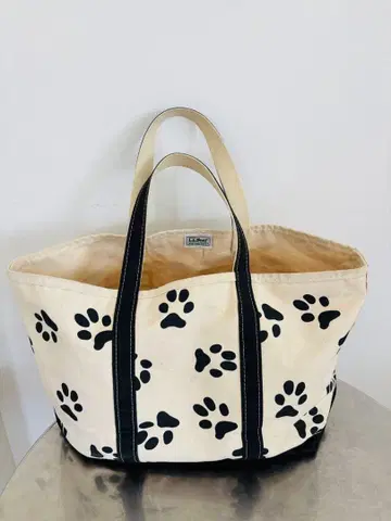 컨디션 최상 90s 레어 엘엘빈 토트백 발자국 LLBEAN 레어 블랙