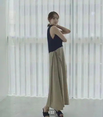 [ le.ema ] 슬리브리스 콤비네이션 드레스 새상품