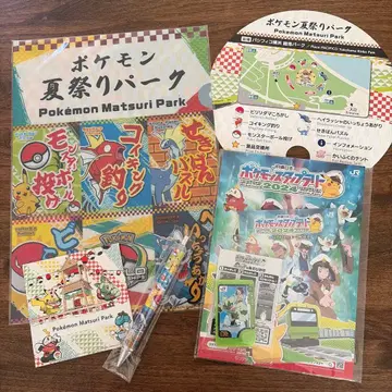 포켓몬 WCS 여름 축제 파크 볼펜 클리어 파일 스티커 부채