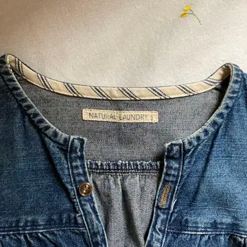 NATURAL LAUNDRY 데님 블루 7부 소매 원피스