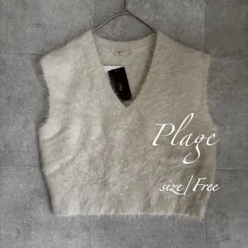 새상품 Plage 플라주 uyu vest 베스트 화이트 알파카 혼방