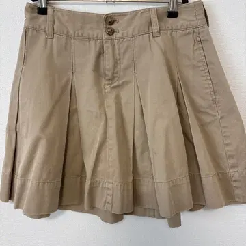 랄프 로렌 폴로 자수 베이지 플리츠 스커트