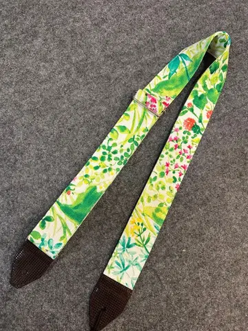 정원 그린 패턴 기타 베이스 우쿨렐레용 스트랩 5cm 폭