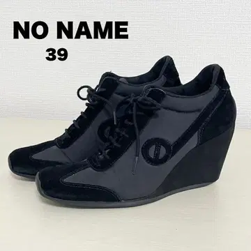 no name 웨지솔 스니커즈 올블랙 39 통굽