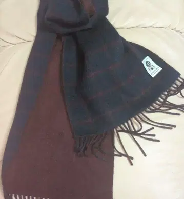 고타이리쿠 체크 무늬 머플러 네이비/버건디! 리버서블