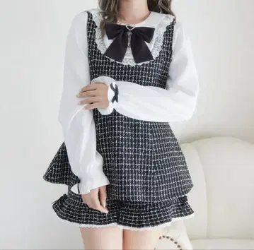 DearMyLove 요크 리본 트위드 셋업