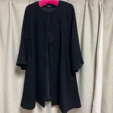 Mfil 플레어 A라인 코트 미카코 나카무라 블랙 블랙 38