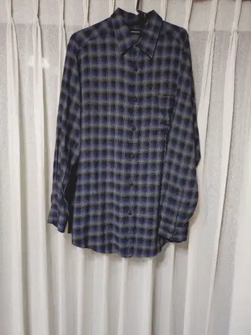 00s 클레이본 레이온 옴브레 체크 셔츠 블루