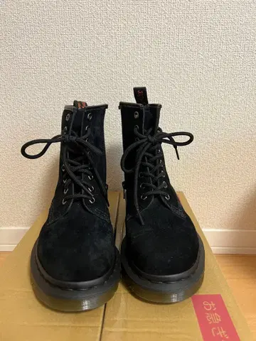 블랙 스웨이드 워크 부츠 지퍼 포함