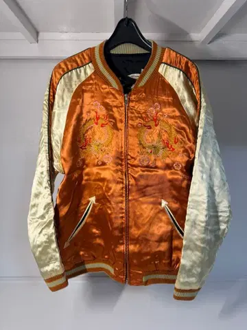 오렌지 블랙 스카잔 드래곤 자수