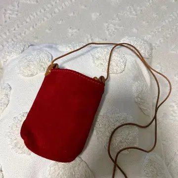 TIDEWAY 스웨이드 스마트폰 숄더백 빨간색