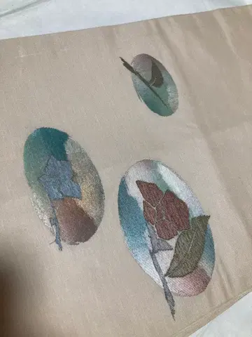 자개 같은 동백 나고야 오비 순수 실크