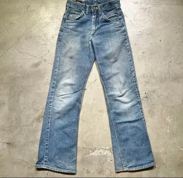 70's Lee 200 부츠컷 데님 TALON 지퍼 사이드 블랙택