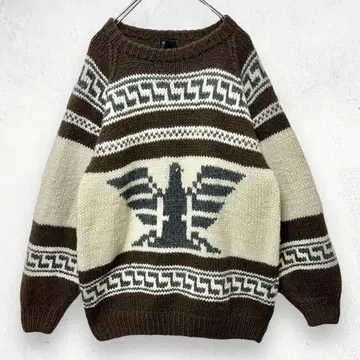 에콰도르 니트 카우친 L 스웨터 울 니트 아메카지 구제 의류