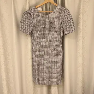 BayBClub 체크 무늬 숏 슬리브 드레스