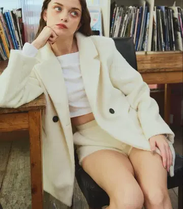 Mili affinity 셋업 샤기 테일러드 자켓 코트