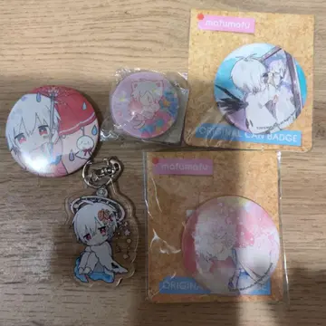 마후마후 캔 배지 아크릴 키링 유리 마그넷