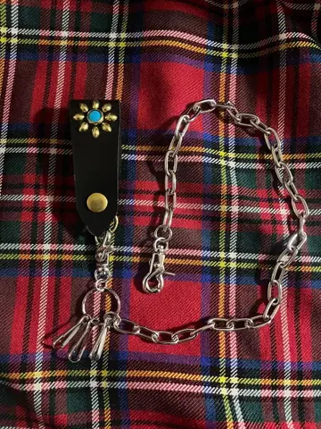 지갑 체인 플라워 스터드