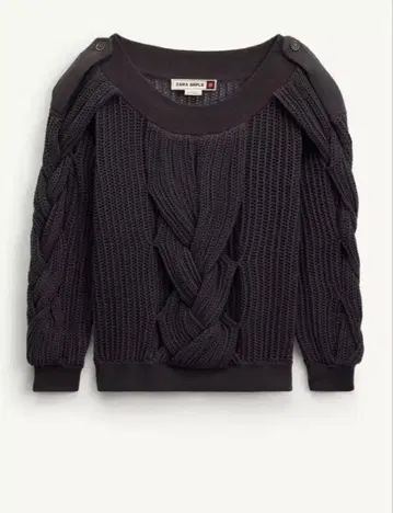 ZARA 케이블 니트 오프숄더 긴팔