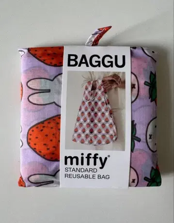 BAGGU 미피 에코백 딸기 무늬