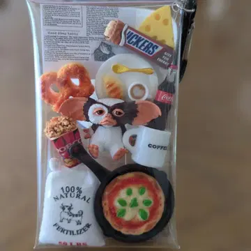 앉아 기즈모 음식 모티브 가챠 파우치 키링