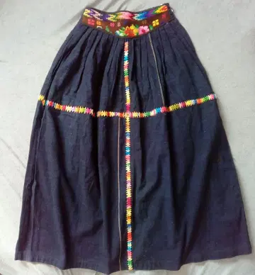 코튼 롱 스커트 자수 과테말라 핸드메이드