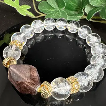 수정 레이저 조각 눈꽃 퍼플 슈퍼세븐 팔찌