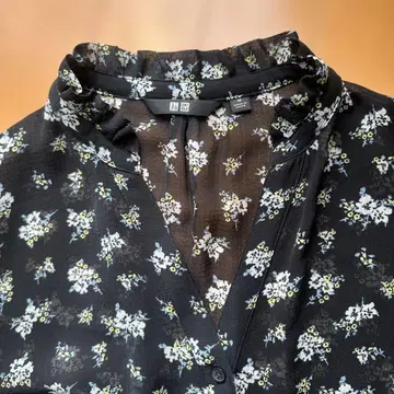 유니클로/UNIQLO 꽃무늬 롱 원피스 긴팔 M 새상품급