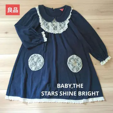 BABY 네이비 레이스 옷깃 원피스