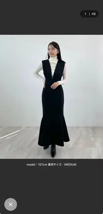 [택 포함 새상품] 블랙 원피스 오케이션 드레스 V넥 머메이드 스커트 L