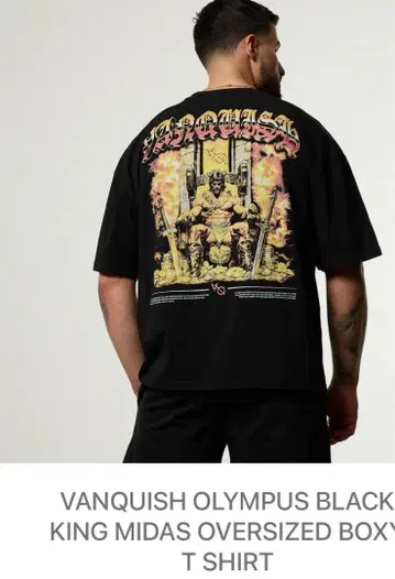 VANQUISH FITNESS 올림포스 블랙 킹 미다스 티셔츠