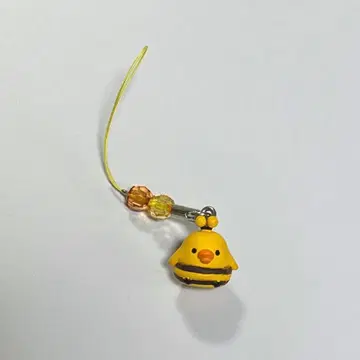 헤이세이 레트로 산엑스 리락쿠마 키이로이토리 스트랩 꿀벌