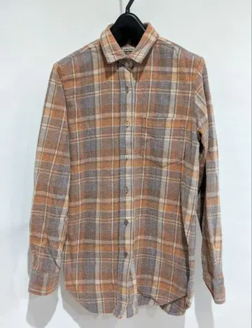 67nowos 로쿠시치노워스 체크 무늬 긴팔 플란넬 셔츠