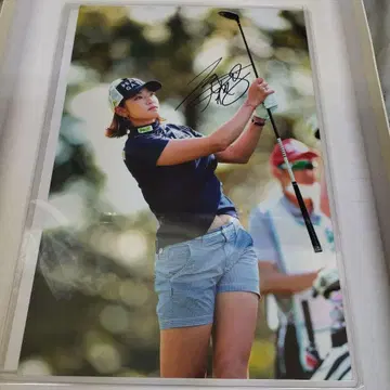 여자 프로 골프 하라 에리카 친필 사인 사진 인증서 포함