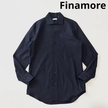 Finamore 피나모레 와이드 칼라 코튼 울 셔츠 39