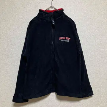 USA제 XL 90s 플리스 네이비 오션 시티 뉴저지 자수