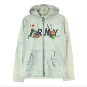 miraco x TATA 전사 자수 ARMY 지퍼 후드티 S