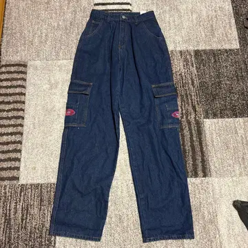 다크 블루 카고 팬츠 하이웨스트