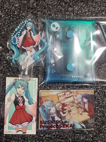프로세카 x 스시로 하츠네 미쿠 종합 멀티 파우치 스티커 카드 새상품