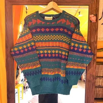 [ 80s ] 빈티지 올 패턴 에콰도르 니트