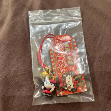 헬로키티 요시츠네&벤케이. 지역 한정 키티. 끈 장식. 레어