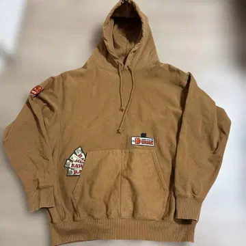RAW INTERBREED 후드티 브라운