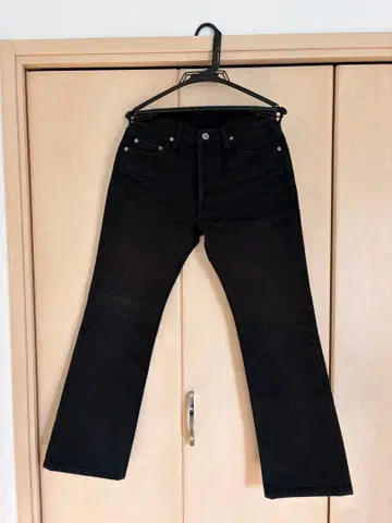 IRON HEART 21oz 블랙 부츠컷 데님